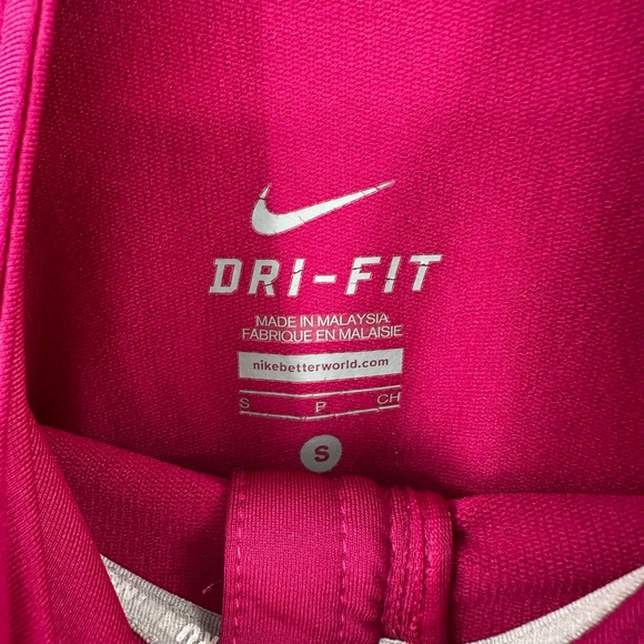 Nike Dri-FIT Womens Half Zip Running Top Pink Magenta Pullover Small - Picture 3 of 8